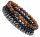  BRACCIALE DA DONNA PERLINE OCCHIO DI TIGRE EMATITE ONICE SET 3in1