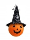  ZUCCA MORBIDA DECORATIVA CON CAPPELLO DI HALLOWEEN, ZUCCA DI HALLOWEEN 18 CM