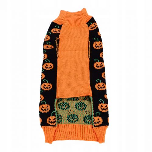  Maglione per cani a collo alto con zucca di Halloween per cani di piccola taglia