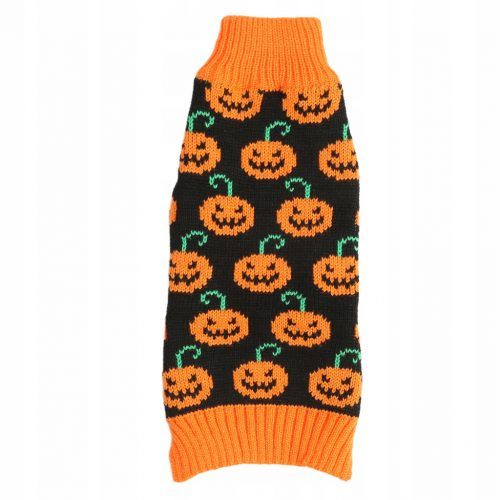  Maglione per cani di Halloween con zucche e faccina sorridente