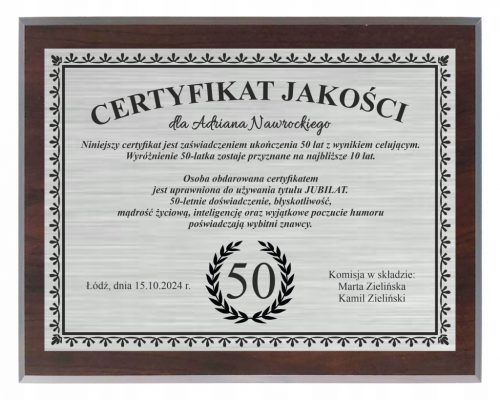  Diploma Cornice regalo COMPLEANNO Certificato 18 20 30 40 50 60 + STAND