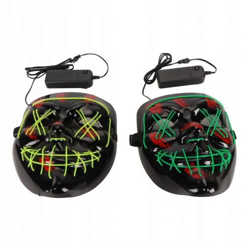  Visiera LED Halloween, flessibile, alimentata a batteria, 2 pz.