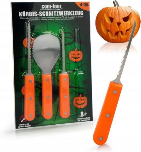  ACCESSORI PER INTAGLIARE LA ZUCCA SET HALLOWEEN DA 4 PEZZI