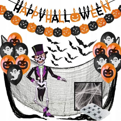  DECORAZIONE HALLOWEEN SET DI DECORAZIONI PER FESTE DA 38 PEZZI PALLONCINI RAGNI