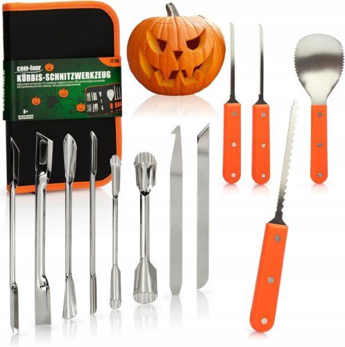  ACCESSORI PER INTAGLIARE LA ZUCCA SET HALLOWEEN DA 12 PEZZI