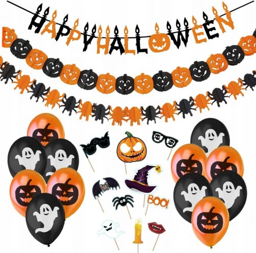  DECORAZIONE HALLOWEEN SET DI DECORAZIONI PER FESTE DA 25 PEZZI PALLONCINI BANNER