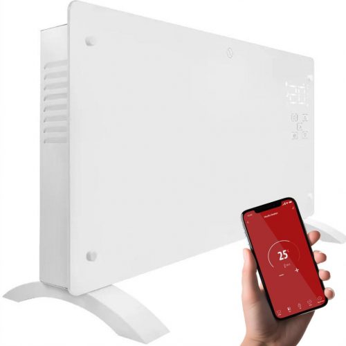  Stufa elettrica in vetro Yoer 2500W + WiFi + Timer + MODALITÀ RISPARMIO ENERGETICO