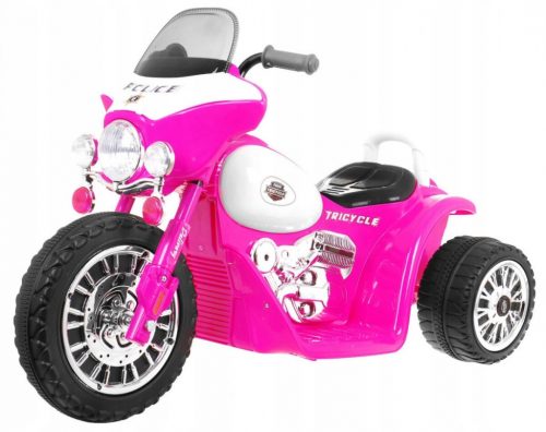  Batteria Chopper Moto Rosa + 3 ruote + Suono + Luci LED