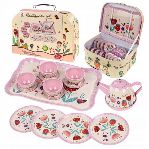  SERVIZIO DA TE' IN METALLO PER BAMBINI SET CAFFÈ, TAZZE + SCATOLA