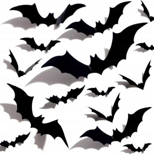  ADESIVI 3D PIPISTRELLO DECORAZIONI HALLOWEEN DECORAZIONI FESTE 56 PZ