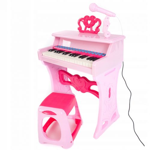  PIANOFORTE ROSA PER BAMBINI 37 TASTI MICROFONO DA SGABELLO PIANO E0888 EMAJ