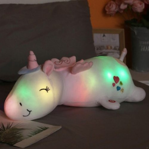  Cuscino unicorno 60 CM con peluche LED