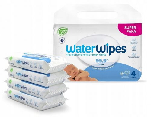  Salviette biodegradabili WaterWipes imbevute di acqua pulita 4x60 pz