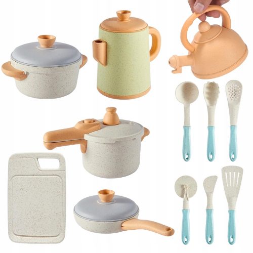  SET CUCINA GRANDE PER BAMBINI PENTOLE PIATTI CUCCHIAI ACCESSORI DA CUCINA