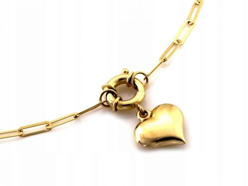  Collana in oro 375 con cuore gonfiabile pendente r45 Regalo di San Valentino 9k