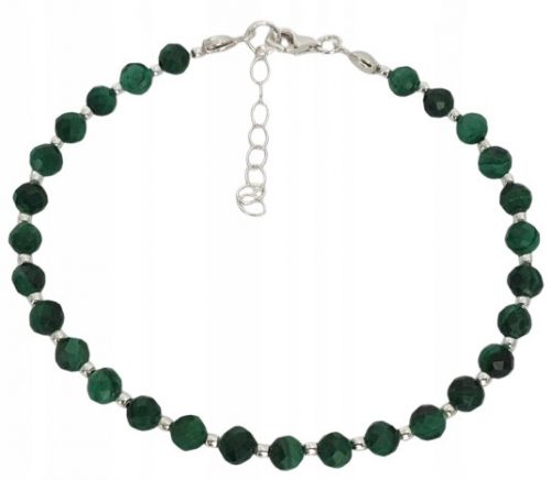  BRACCIALE IN ARGENTO 925 CON MALACHITE SFACCETTATA