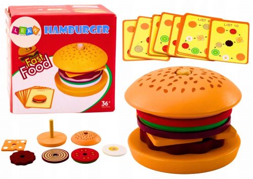  HAMBURGER IN LEGNO 8 SCHEDE RICETTE EL 10 PZ GIOCATTOLI LEAN