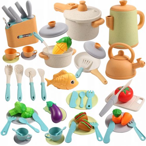  SET DI PENTOLE DA CUCINA 49X PER BAMBINI VERDURE ACCESSORI CUCINA CUCINA