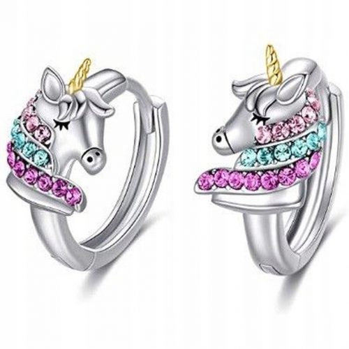  ORECCHINI UNICORNO IN ARGENTO 925 PER RAGAZZA ORECCHINI A CERCHIO IN ARGENTO