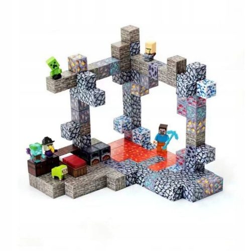  BLOCCHI MAGNETICI Minecraft EDUCAZIONE PER BAMBINI GIOCATTOLO+FIGURE128PZ