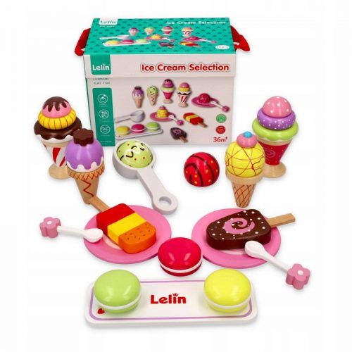  Set gelato in legno Lelin 40105, 25 pz.