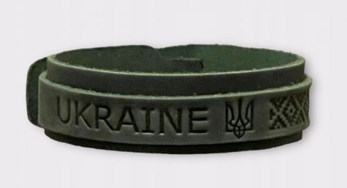  Bracciale doppio in pelle Verde UCRAINA 42 cm