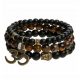  SET BRACCIALETTI BUDDHA DA UOMO 3IN1 PIETRA ONICE OCCHIO DI TIGRE