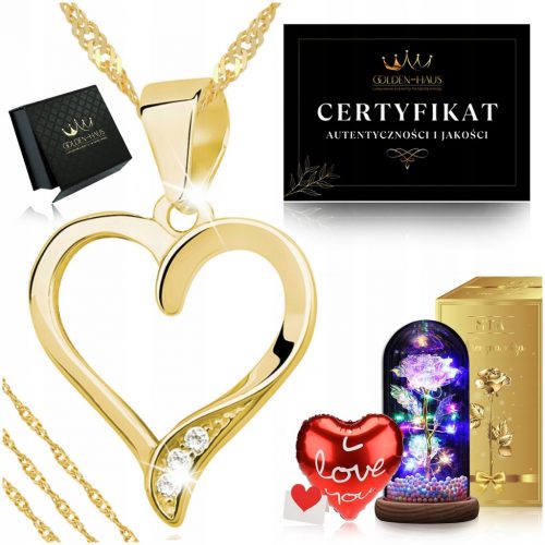  COLLANA CUORE ORO + ROSA ETERNA LED REGALO PER IL MENTORE DELLA MOGLIE DI MIO CUGINO