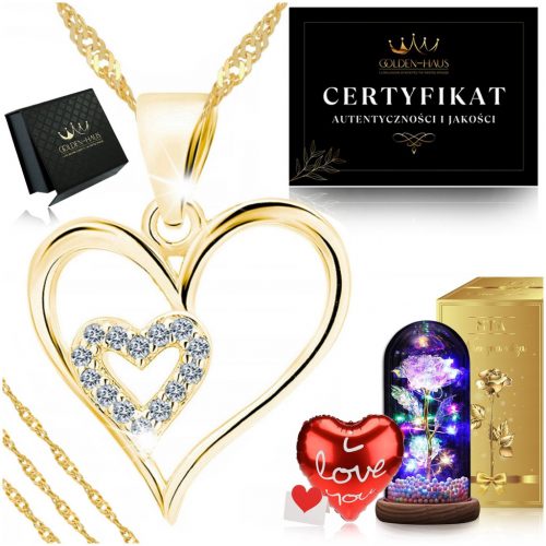  COLLANA CUORE ORO ROSA ETERNA LED REGALO DONNA 1-99 COMPLEANNI