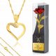  Collana con cuore d'oro e rosa eterna, regalo per lei per il suo compleanno dal 18 al 99