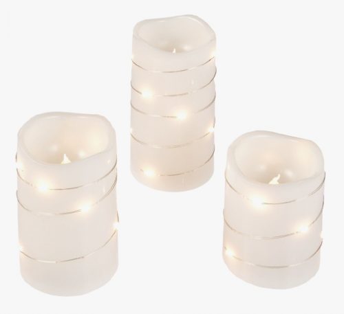  Candele LED bianche con catena LED decorativa, 3 pz., vacanze autunnali