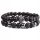  SET BRACCIALI PANTERA DA UOMO 2IN1 PIETRA ONICE EMATITE LEGGE ACCIAIO 316L