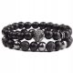  SET BRACCIALI PANTERA DA UOMO 2IN1 PIETRA ONICE EMATITE LEGGE ACCIAIO 316L