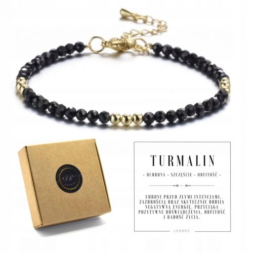  Bracciale da donna con TORMALINA NERA, pietre naturali + scatola