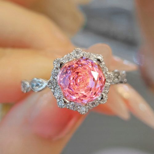  Anello Rose Lady, argento S925, rosa, regolabile