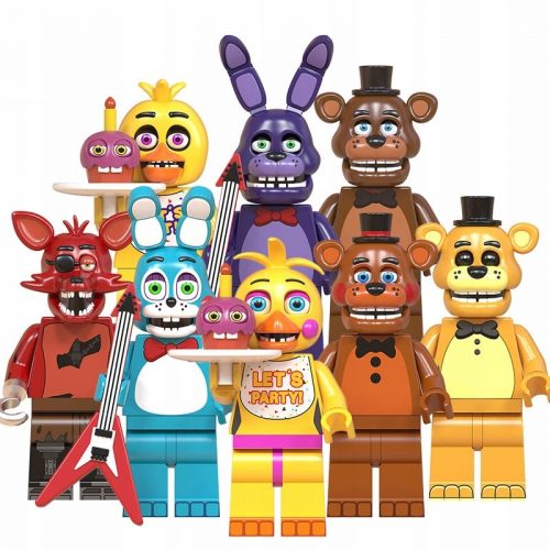  8 FIGURINE FNAF FUNTIME FOX BONNIE FREDDY TOY CHICA Cinque notti da Freddy's