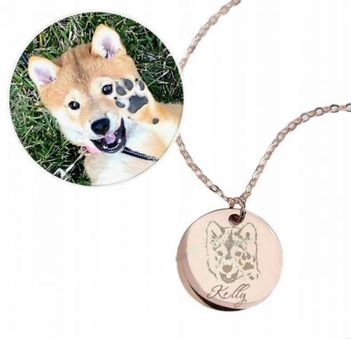  Collana personalizzata con la foto di un cane, un gatto, un animale IL TUO DESIGN