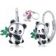  ORECCHINI IN ARGENTO PER BAMBINA PANDA, ARGENTO 925