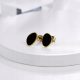  Orecchini a bottone Gold & Black Elegance con resina epossidica nera