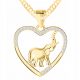  Collana in Oro con Elefante, CUORE PLACCATO ORO 585, Zirconi, Elefante, ARGENTO 925