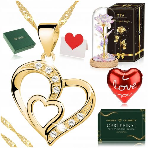  COLLANA IN ORO CUORE ROSA ETERNA LED REGALO PER COMPLEANNI 1-99 PER UNA DONNA