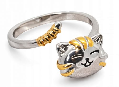  CUTE CAT - anello antistress in argento