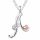  Collana in argento con cuore rosa con la lettera Amore eterno Lettera A, ARGENTO 925