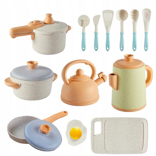  SET DA CUCINA PENTOLE BOLLITORE POSATE REALISTICHE GIOCATTOLO PER BAMBINI