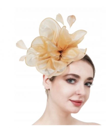  Un bellissimo fascinator in oro, toque, cappello, anni '20, piume, banchetto accattivante