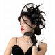  Bellissimo fascinator, toque, fascia per fiori, fermaglio per cappello da banchetto nero