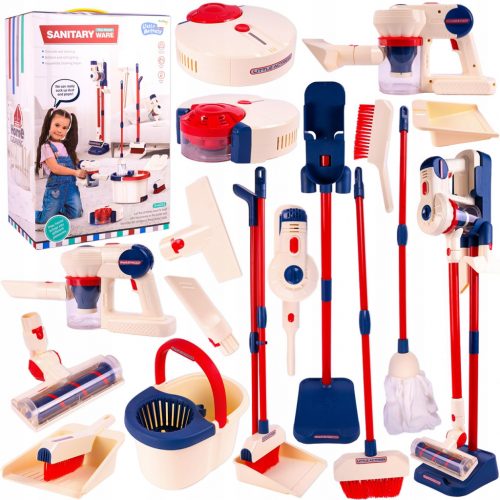  SET PULIZIA INTERATTIVO XXL MOP ASPIRAPOLVERE A BATTERIA PER BAMBINI