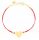  BRACCIALE IN ORO, ACCIAIO CHIRURGICO 316L, CORDA A CUORE ROSSO