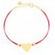  BRACCIALE IN ORO, ACCIAIO CHIRURGICO 316L, CORDA A CUORE ROSSO