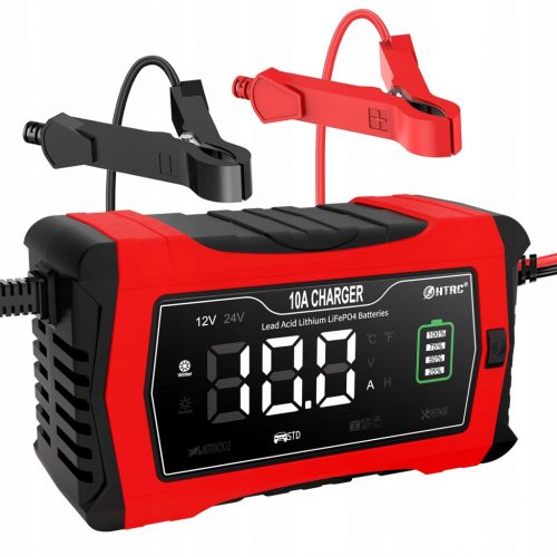  RADDRIZZATORE CARICABATTERIE INTELLIGENTE Auto 10A LiFePO4 BATTERIA LCD 24V 12V